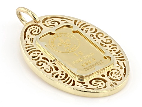 24k Gold 1g Classic Ingot with 14k Gold Renaissance Ricami Frame