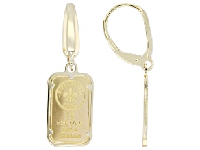 24k Gold Classic 1g Ingot with 14k Frame Earrings