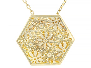 14k Yellow Gold Honeycomb Fiori Ricami 18" Necklace