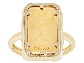 24k Gold Classic Ingot with 14k Gold Nugget Frame
