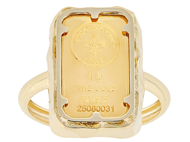 24k Gold Classic Ingot with 14k Gold Nugget Frame