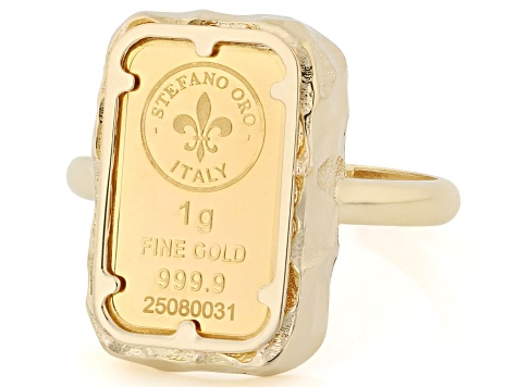 24k Gold Classic Ingot with 14k Gold Nugget Frame