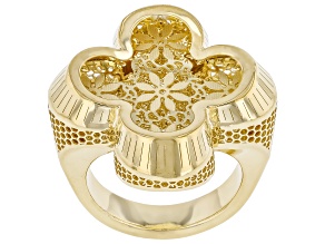 Stefano Oro 14k Yellow Gold Bouquet Ricami Clover Ring