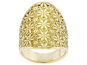 14k Yellow Gold Power Ricami Ring