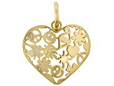 14k Yellow Gold Ricami Onde Heart Pendant