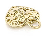 14k Yellow Gold Ricami Onde Heart Pendant