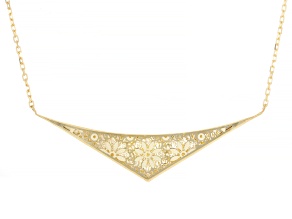 14k Yellow Gold Geo Ricami 18" Necklace