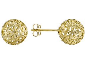 14k Yellow Gold 10mm Ricami Stud Earrings