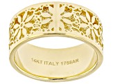 14k Yellow Gold Ricami Cigar Band Ring