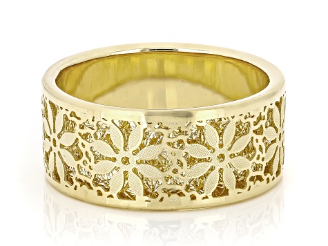 14k Yellow Gold Ricami Cigar Band Ring