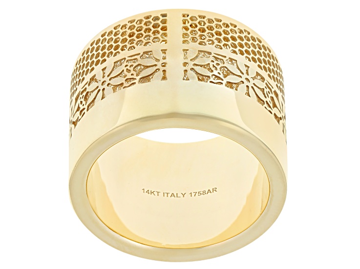 14k Yellow Gold Multi-Row Ricami Band Ring