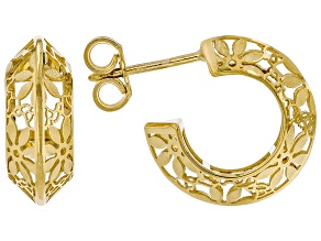 14k Yellow Gold Ricami J-Hoop Earrings
