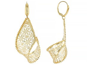 14k Yellow Gold Scarf Ricami Earrings