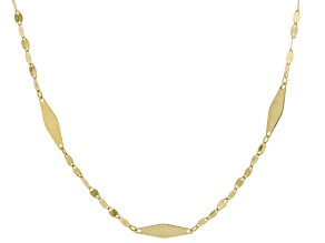 14k Yellow Gold 3mm Mirror Station 18" Necklace