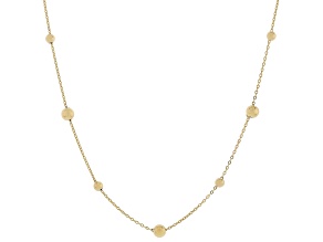 14k Yellow Gold 3-4mm Bead Station 18" Necklace