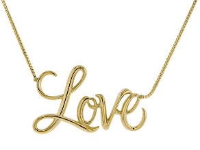 14k Yellow Gold "Love" Script 18-20" Necklace