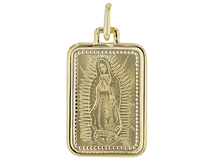 14k Yellow Gold Our Lady of Guadalupe Tag Pendant
