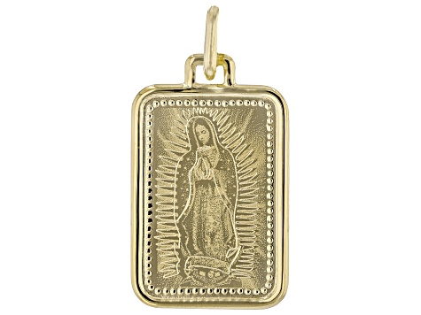 14k Yellow Gold Our Lady of Guadalupe Tag Pendant
