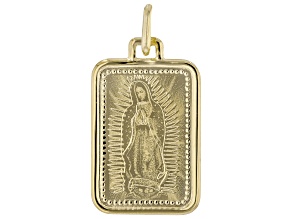 14k Yellow Gold Our Lady of Guadalupe Tag Pendant