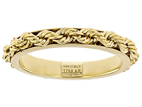 14k Yellow Gold 3.2mm Rope Band Ring