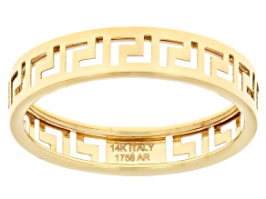 14k Yellow Gold 4.3mm Greek Key Cut-Out Ring
