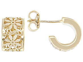 14k Yellow Gold Ricami J-Hoop Earrings