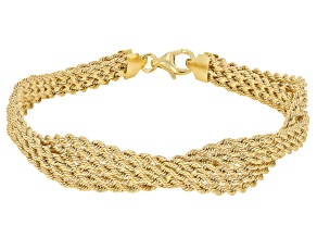 14k Yellow Gold Ribbon Rope Bracelet
