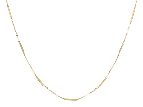 14k Yellow Gold 1.6mm Bar Station 16" Necklace