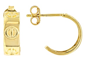 14k Yellow Gold 1/2" Screw J-Hoop Earrings