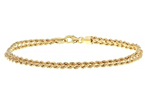 14k Yellow Gold 4mm Cuore Rope Bracelet