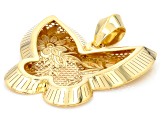 14k Yellow Gold Tropical Butterfly Pendant