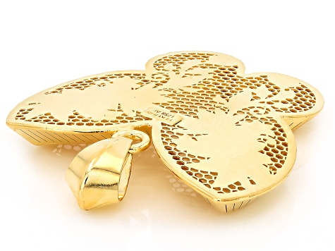 14k Yellow Gold Tropical Butterfly Pendant