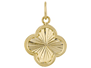 14k Yellow Gold Diamond Cut Clover Pendant