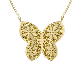 14k Yellow Gold Ricami Butterfly 18" Necklace
