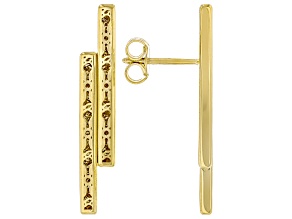 14k Yellow Gold Ricami Twin Bar Earrings