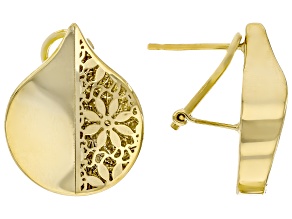 14k Yellow Gold Ricami Leaf Earrings