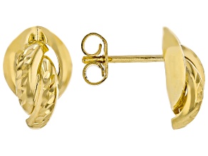 14k Yellow Gold Love Knot Stud Earrings