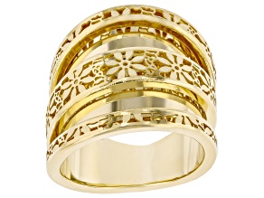 14k Yellow Gold Ricami Rising Flower Ring