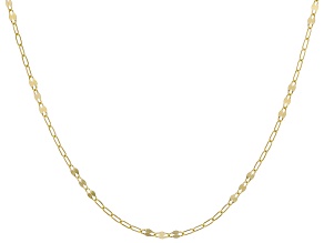 14k Yellow Gold 1.65mm Paperclip Petali Station 16" Necklace