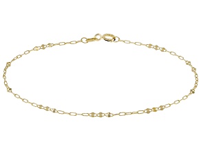 14k Yellow Gold 1.65mm Paperclip Petali Station Bracelet