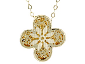 14k Yellow Gold Fiori Ricami Clover 18" Necklace