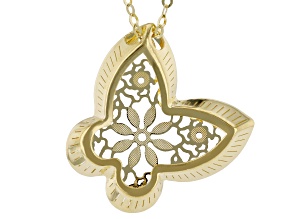 14k Yellow Gold Fiori Ricami "Mirage Butterfly" 18" Necklace