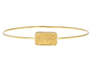 24k Yellow Gold 1g Ingot with 14k Gold Frame "Filo D'Oro" Bangle Titanium Wire Filled
