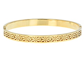 14k Yellow Gold Flower Ricami Grande Bangle