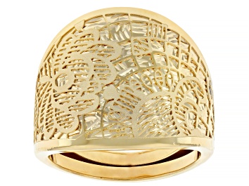 Picture of Stefano Oro® 14k Yellow Gold "Boboli Collection" Peony Relief Ring 