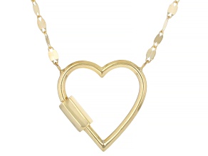 14k Yellow Gold Carabiner Heart 18" Necklace