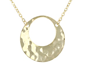14k Yellow Gold Hammered Eclipse 18" Necklace