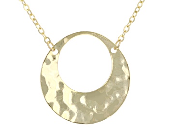 Picture of 14k Yellow Gold Hammered Eclipse 18" Necklace