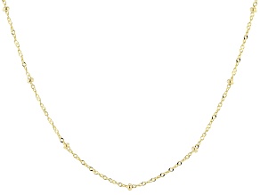 14k Yellow Gold 1.5mm Bead Station 18" Chain