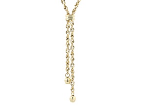 14k Yellow Gold 2.4mm Lariat Rope 18" Chain